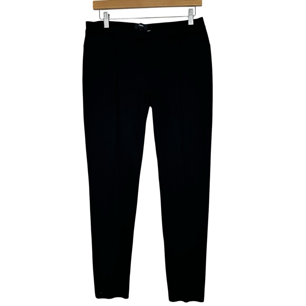 Theory Aurore Sabali Knit Pants L Black Pull On Skinny Stretch Ponte Leggings